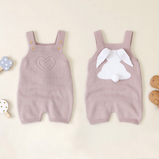 Mimixiong 100% Cotton Baby Knitted Sleeveless Rompers 82W707