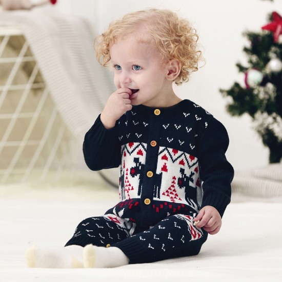 Mimixiong Baby Knitted Christmas Romper 82W289