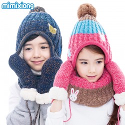 Mimixiong Baby Knitted Hat Scarf Gloves Set 82W243