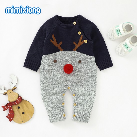 Mimixiong Baby Knitted Christmas Romper 82W296