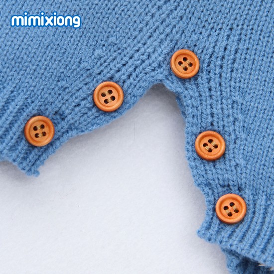 Mimixiong Baby Knitted Sleeveless Rompers 82W349