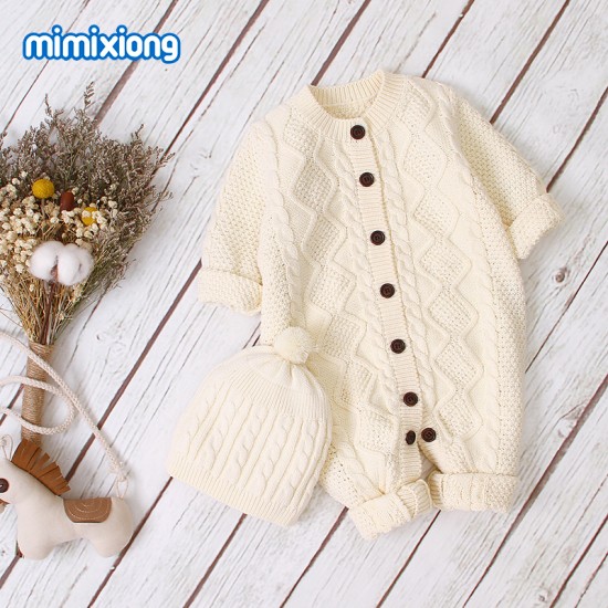 100% Cotton Mimixiong Baby Knitted 2pc Clothing Set 82W393