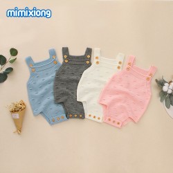Mimixiong Baby Knitted Sleeveless Rompers 82W556