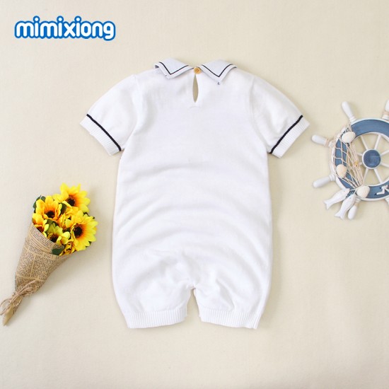 Mimixiong 100% Cotton Baby Knitted Sleeveless Rompers 82W619