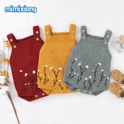Mimixiong Baby Knitted Sleeveless Rompers 82W641