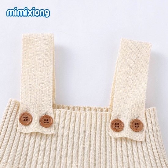 Mimixiong 100% Cotton Baby Knitted Sleeveless Rompers 82W650