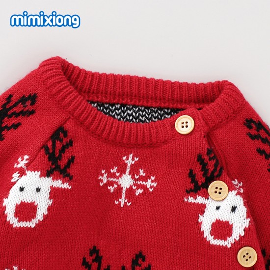 Mimixiong Baby Knitted Christmas Romper 82W657