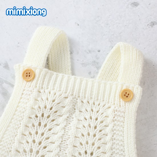 Mimixiong Baby Knitted Sleeveless Rompers 82W717