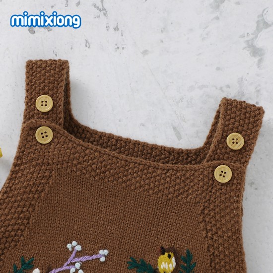 Mimixiong Baby Knitted Sleeveless Rompers 82W727