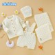 Mimixiong Baby Knitted Romper Coat Blanket Hat 4pcs Clothing Set 82W732-733-736-737