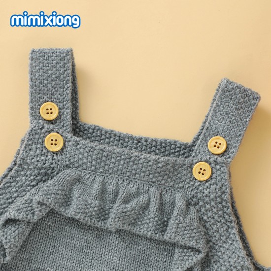 Mimixiong Baby Knitted Sleeveless Rompers 82W750