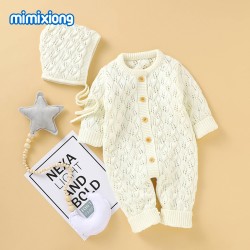Mimixiong Baby Knitted Romper Hat 2pc Clothing Set 82W735-737